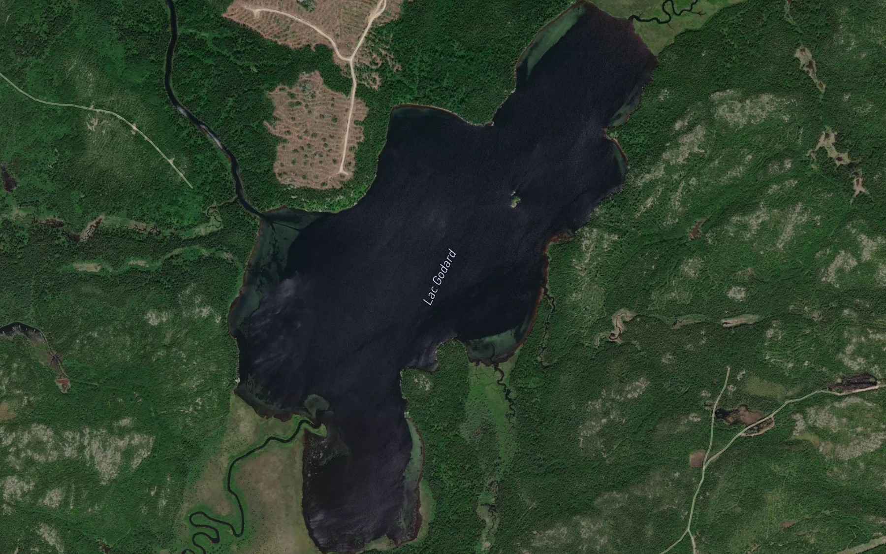 Satellite map of the Lac Godard