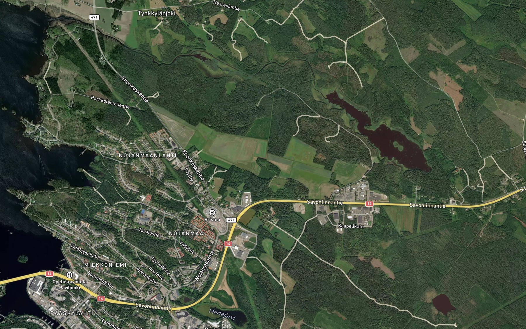 Satellite map of the Vehkalampi