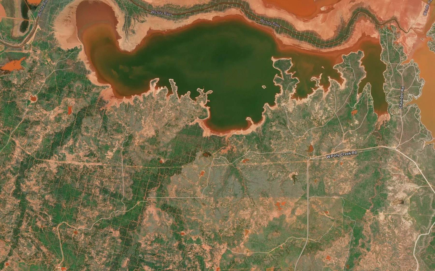 Satellite map of the Brushy Creek