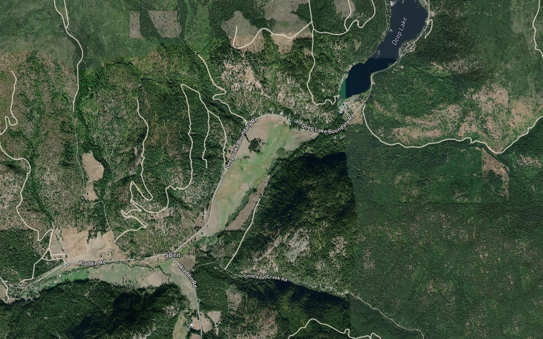 Satellite map of the Lime Creek