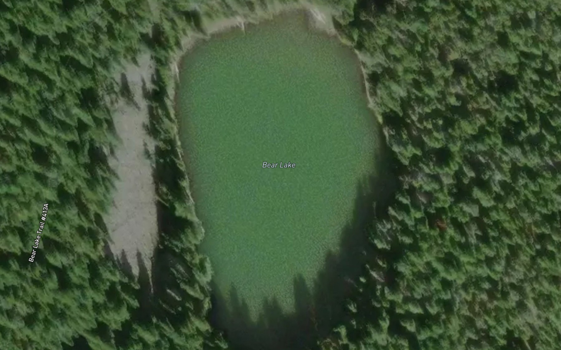 Satellite map of the Bear Lake