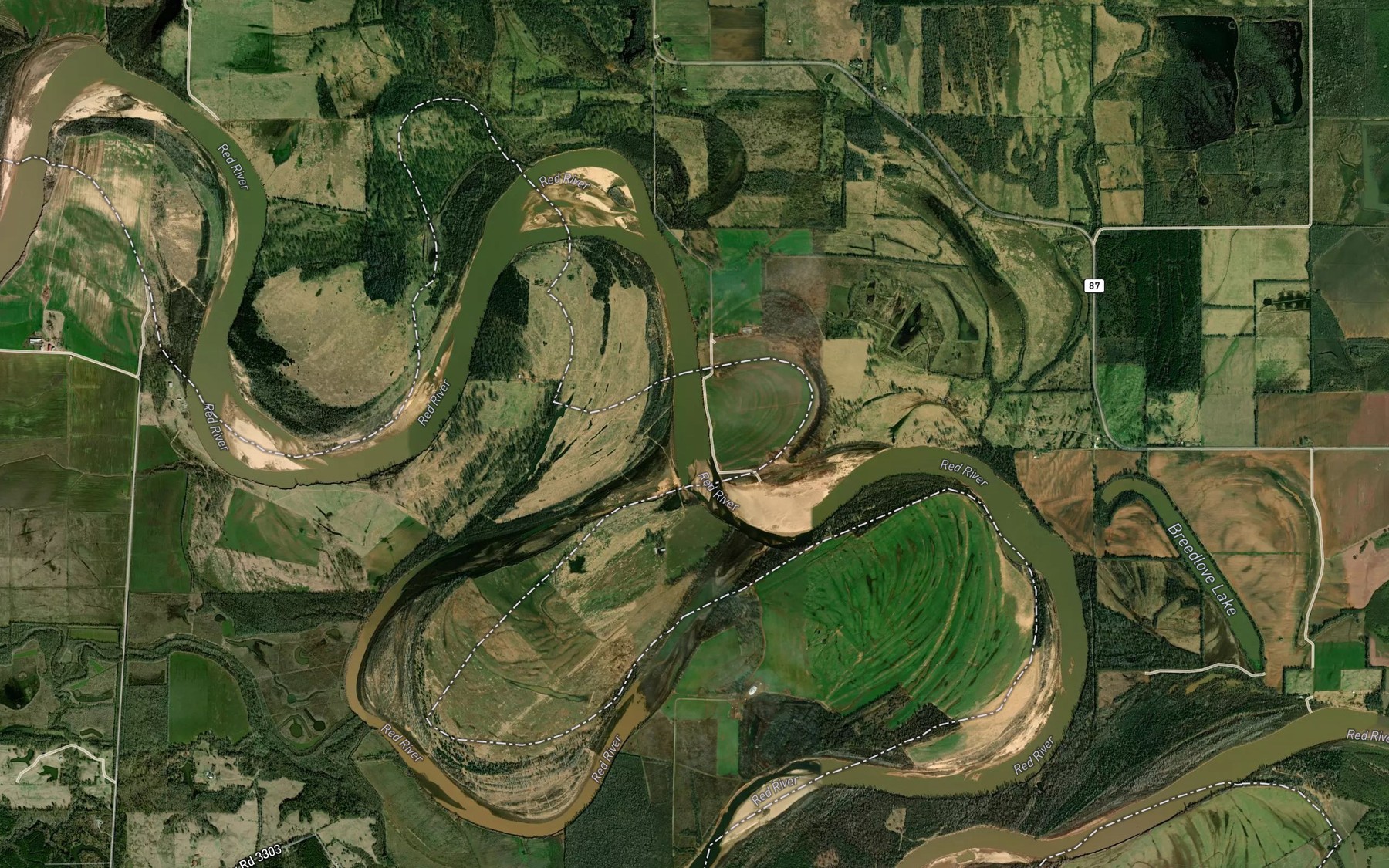 Satellite map of the Bailey Cut-off