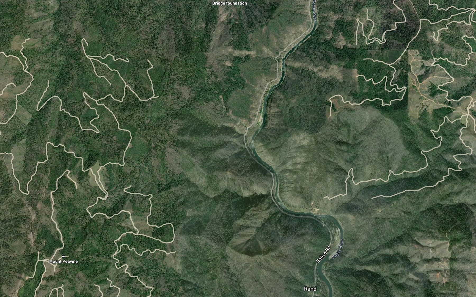 Satellite map of the South Fork Argo Creek