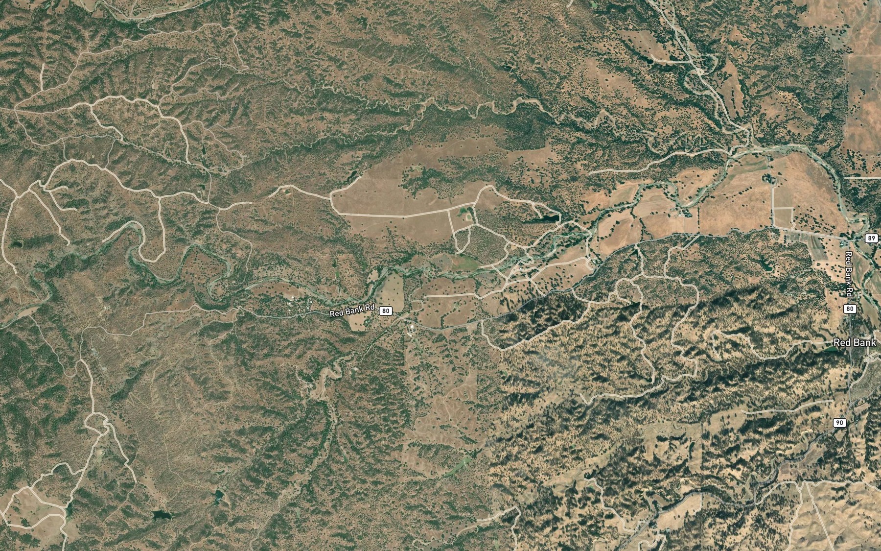 Satellite map of the Pigpen Creek