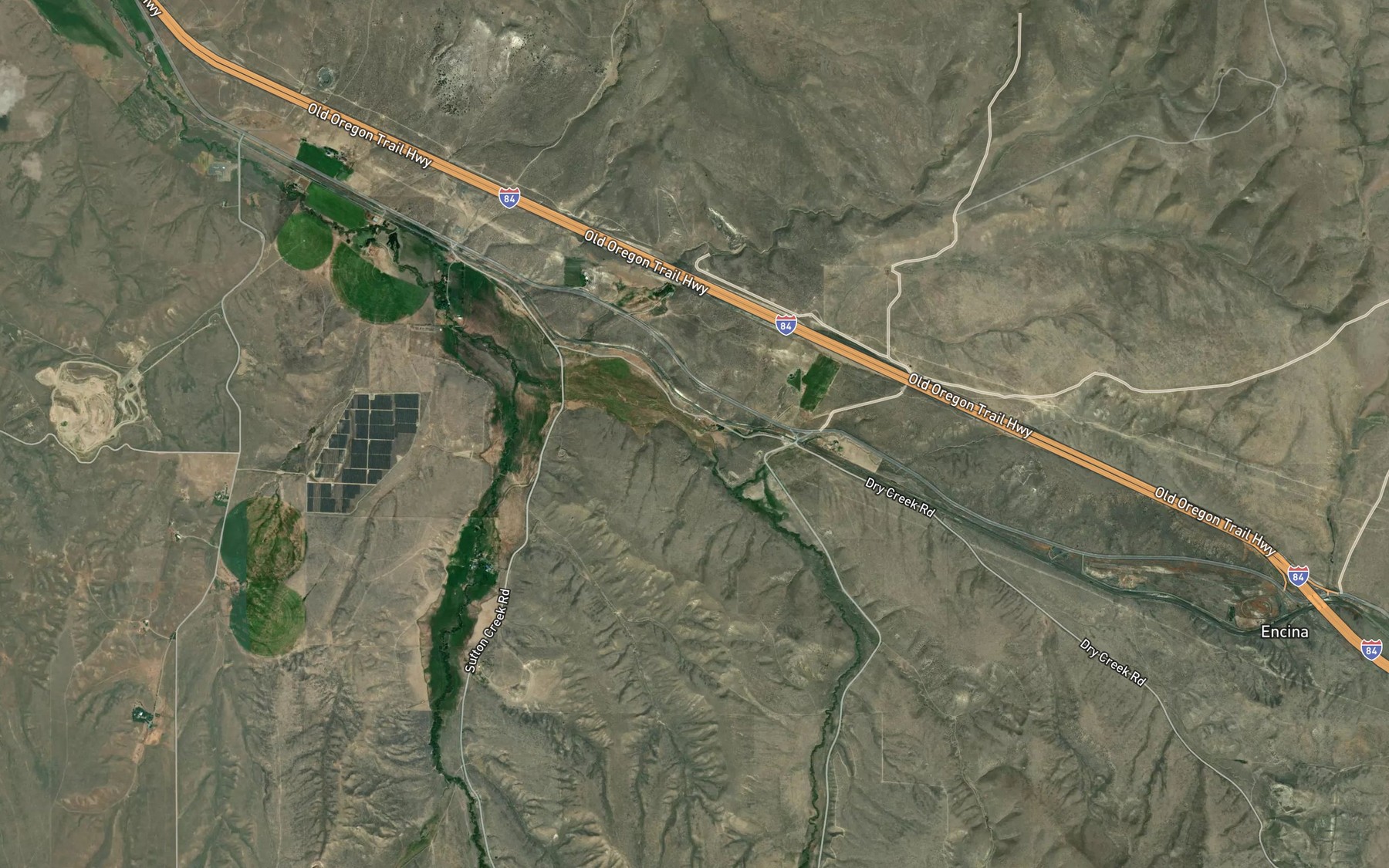 Satellite map of the Quartz Creek