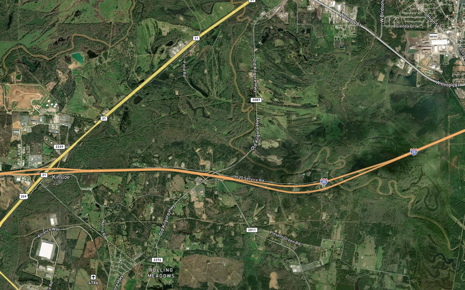 Satellite map of the Rabbit Creek