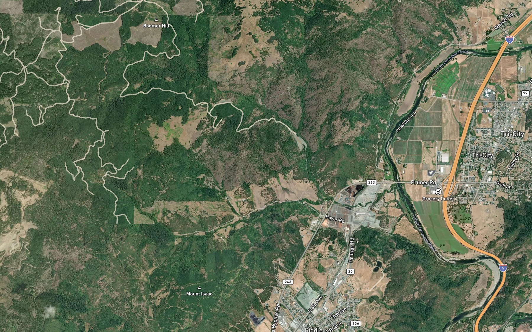Satellite map of the Pine Spring