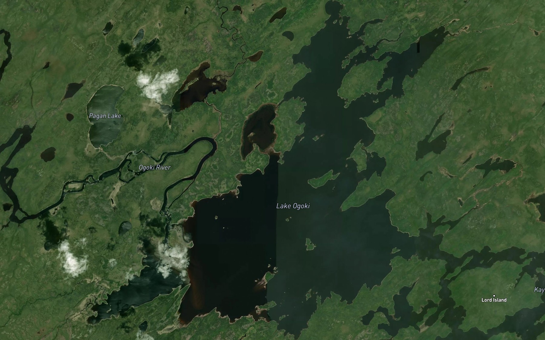 Satellite map of the Ogoki Lake