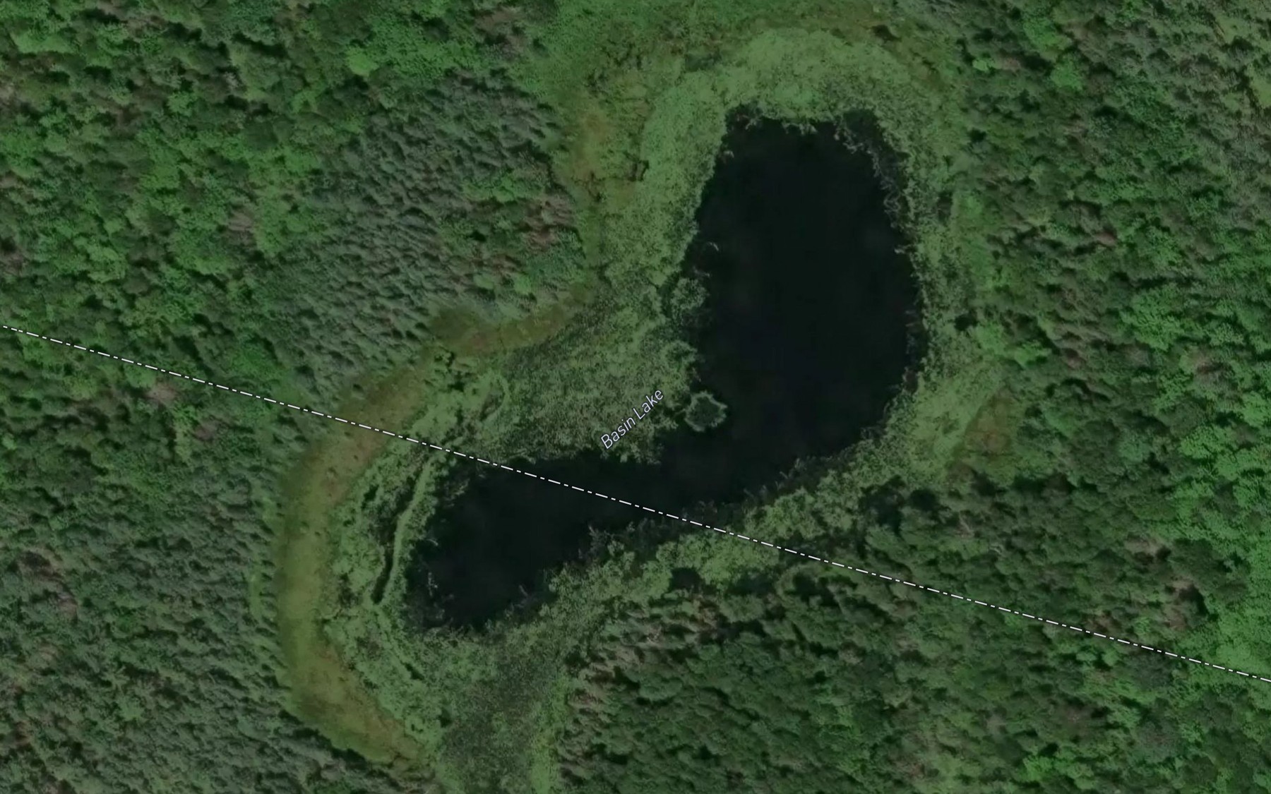 Satellite map of the Basin Lake