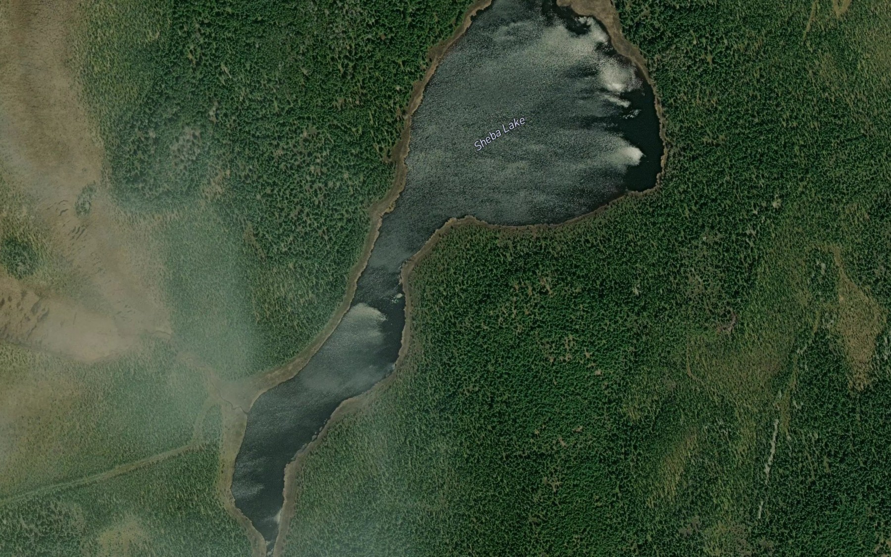 Satellite map of the Sheba Lake