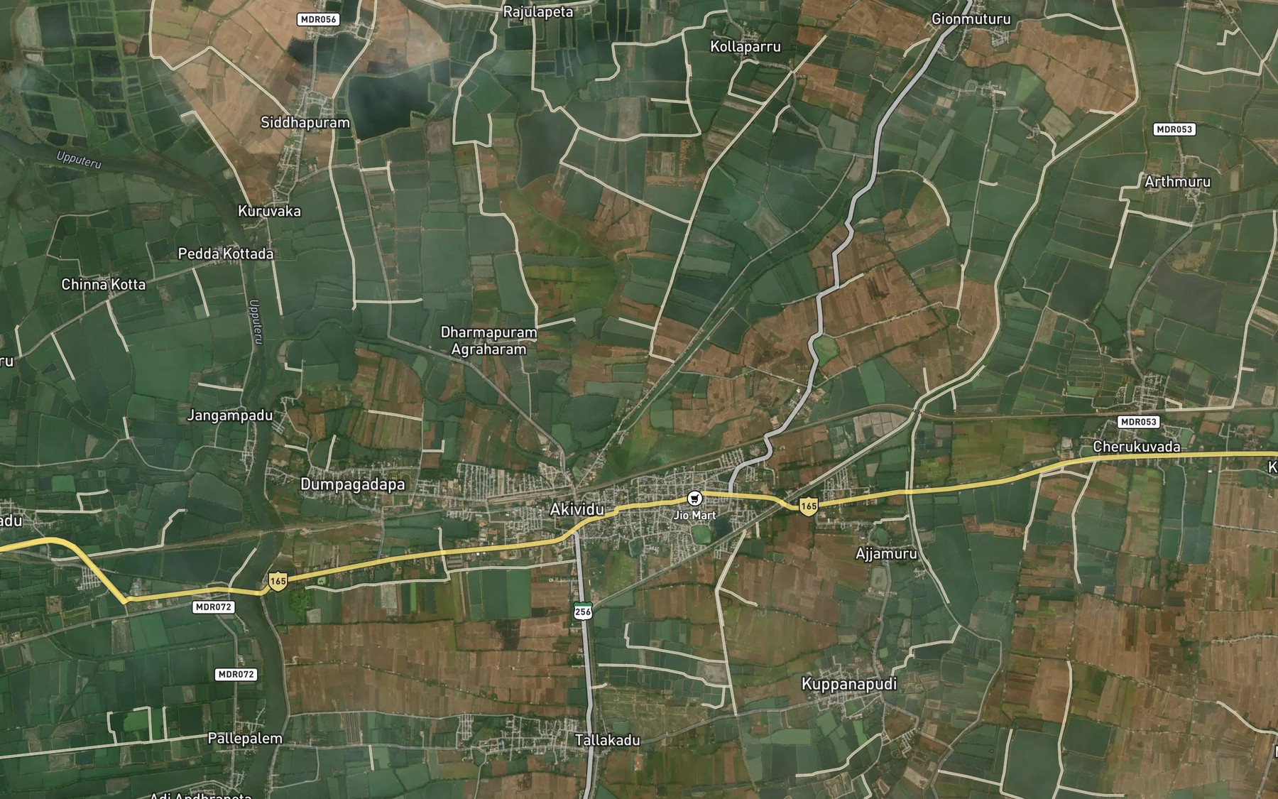 Satellite map of the Kollaparru Channel