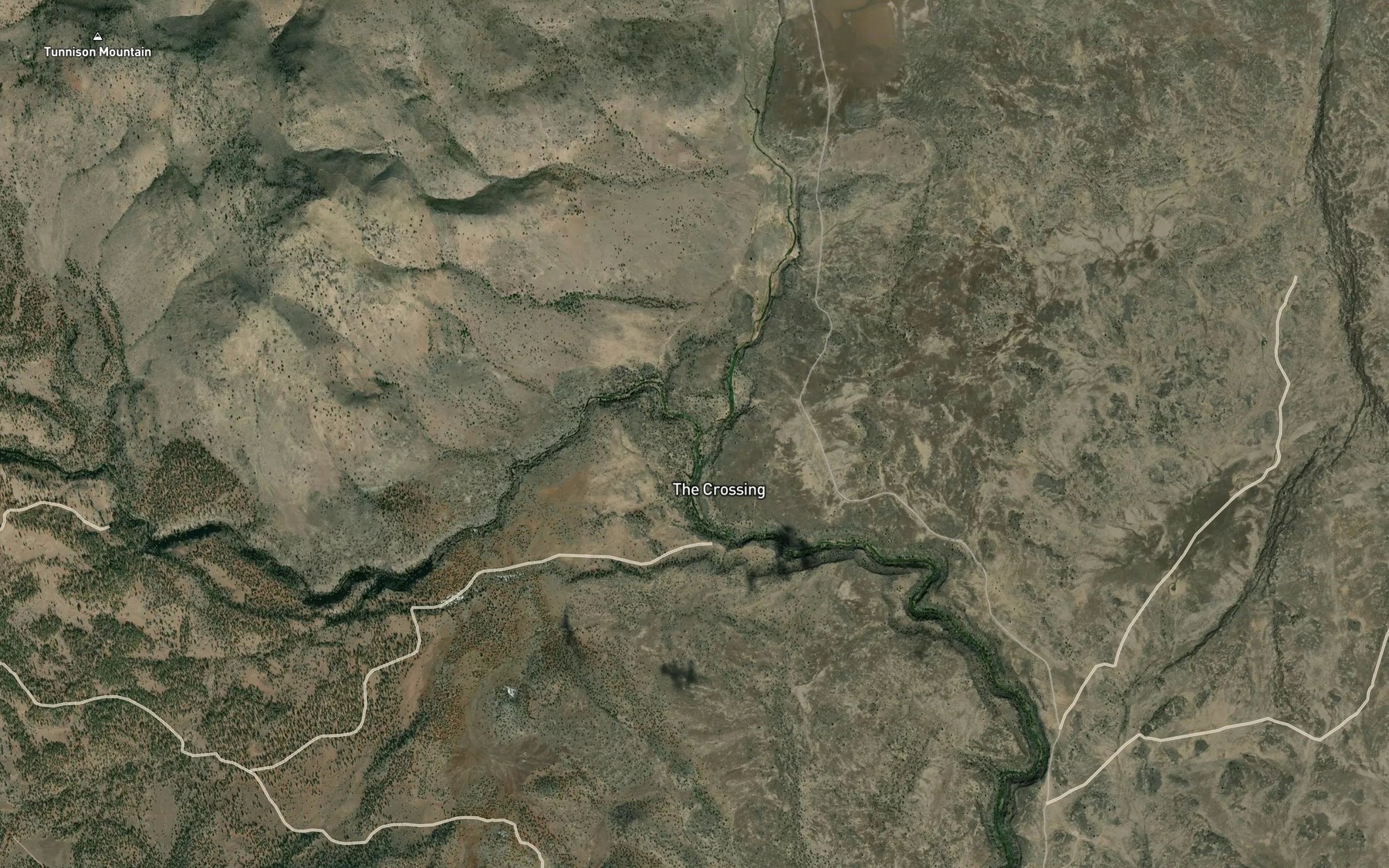Satellite map of the Willow Creek