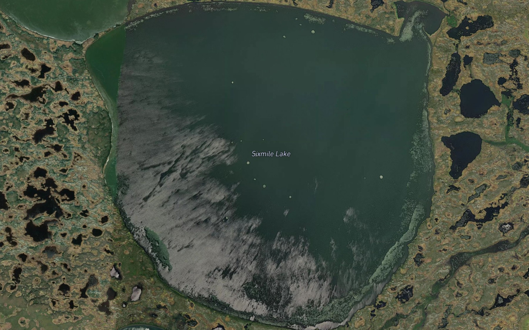 Satellite map of the Sixmile Lake