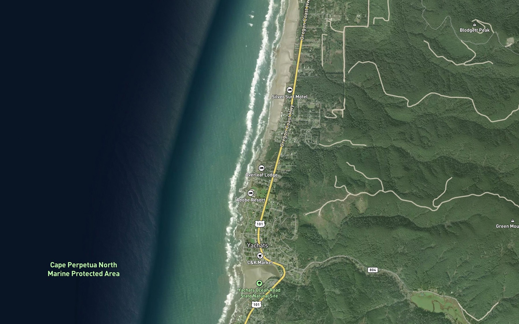 Satellite map of the Mitchell Creek