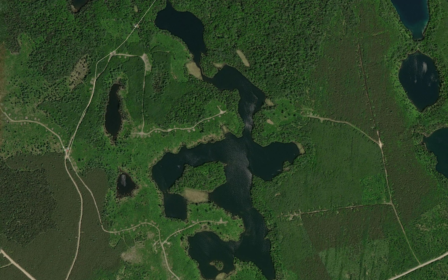 Satellite map of the Beulah Lake