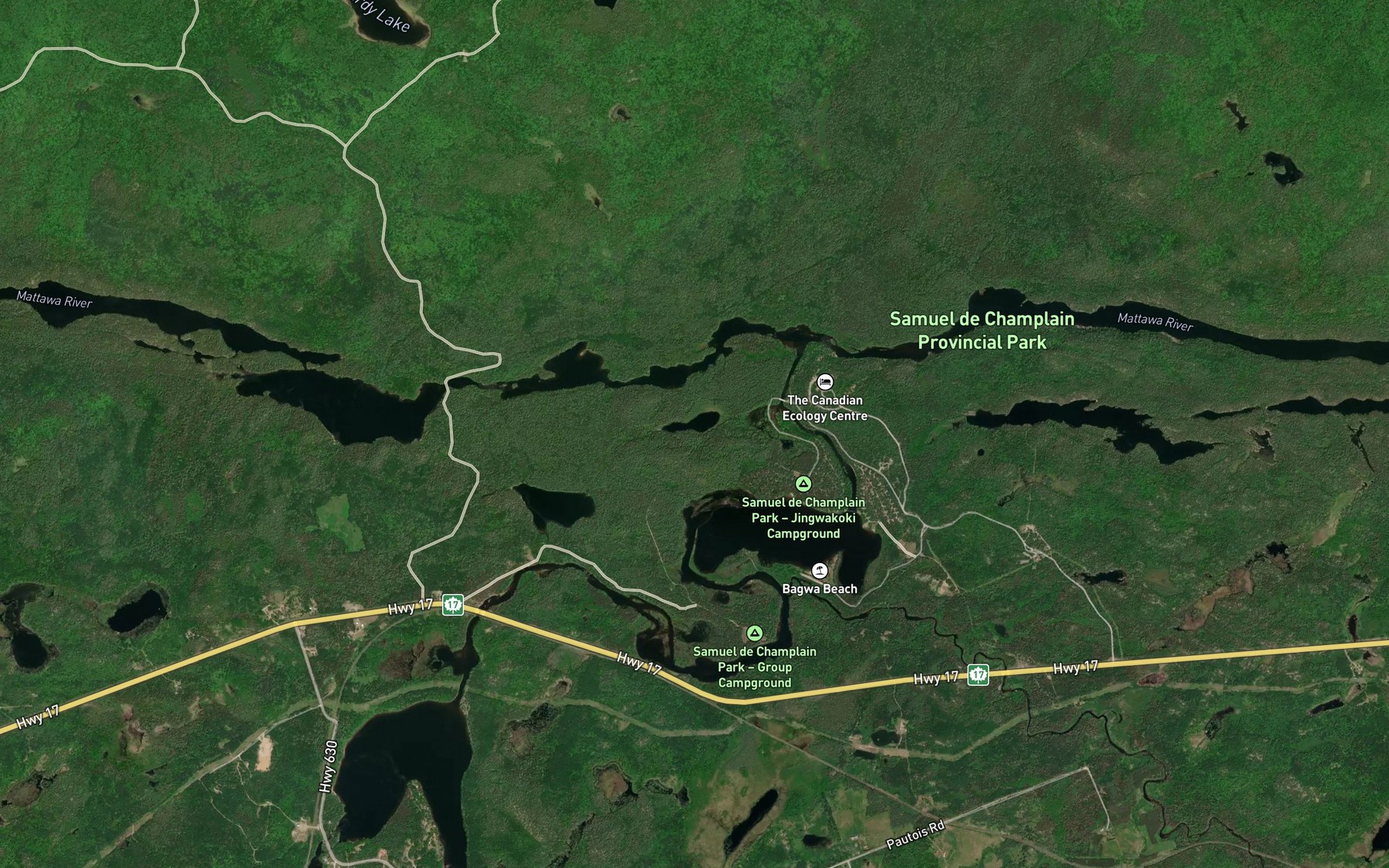 Satellite map of the Gem Lake