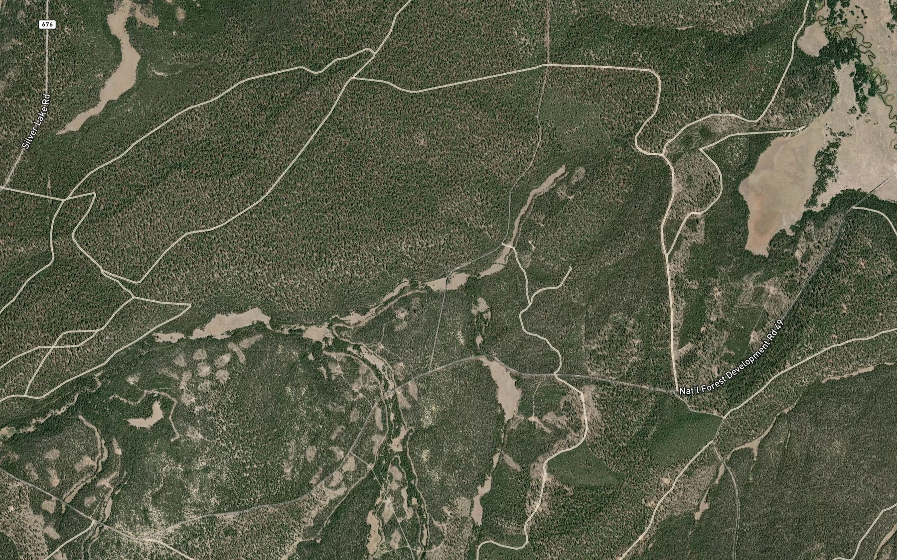 Satellite map of the Meadow Creek