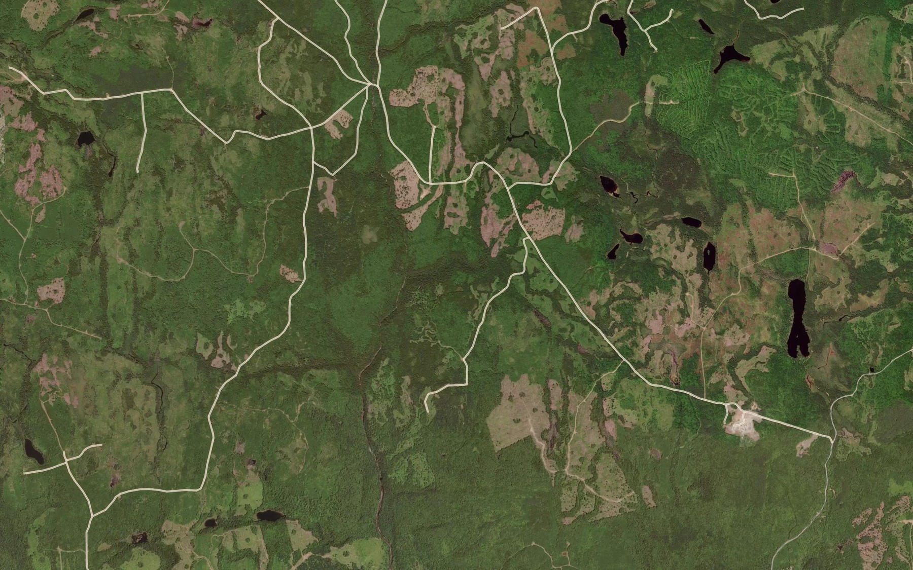 Satellite map of the Chain Lakes Brook