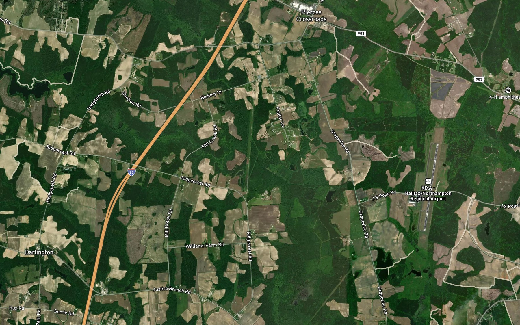 Satellite map of the Martin Swamp