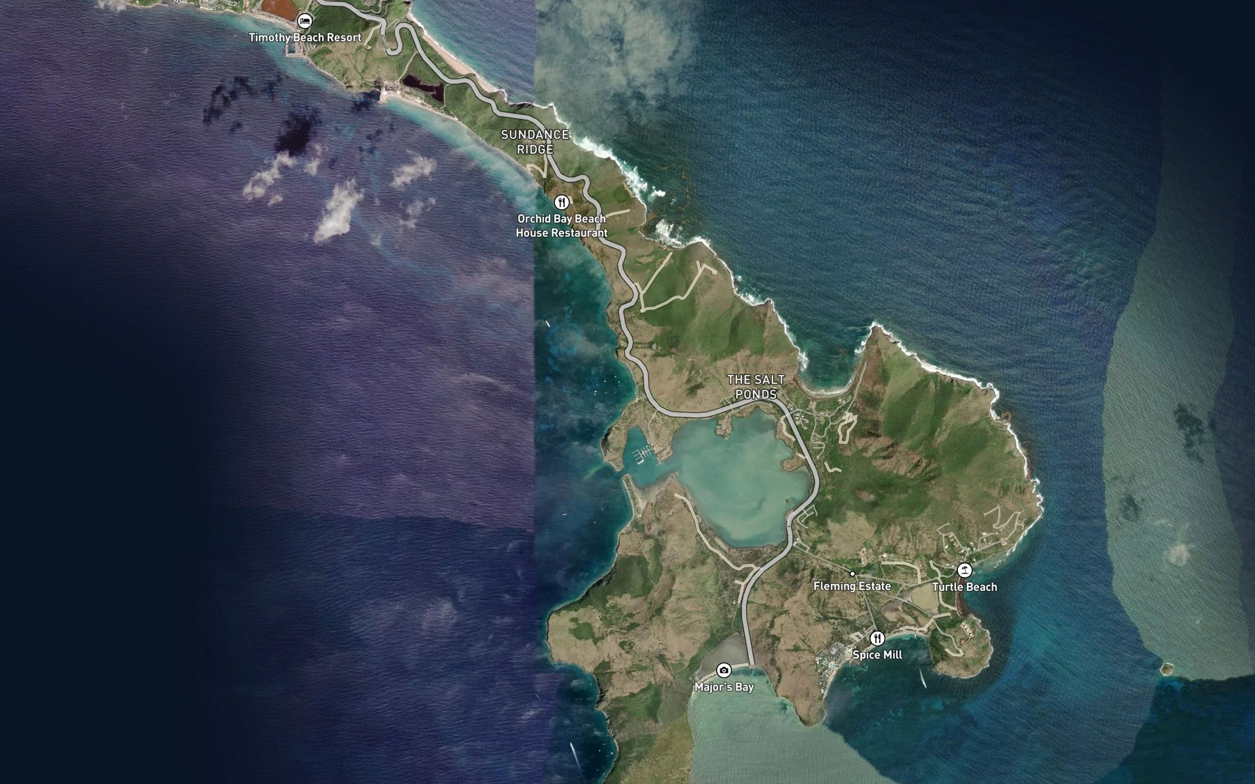 Satellite map of the White House Bay