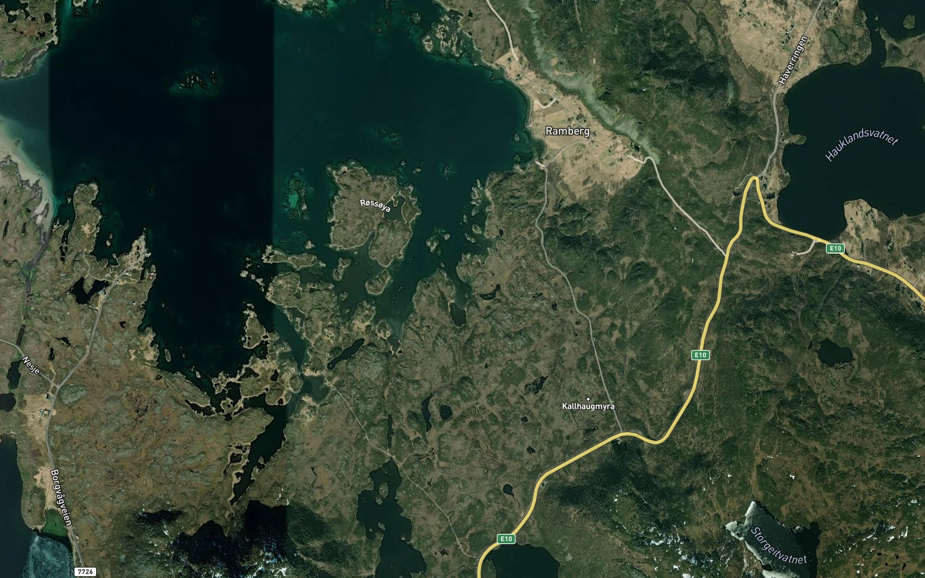 Satellite map of the Hestosen