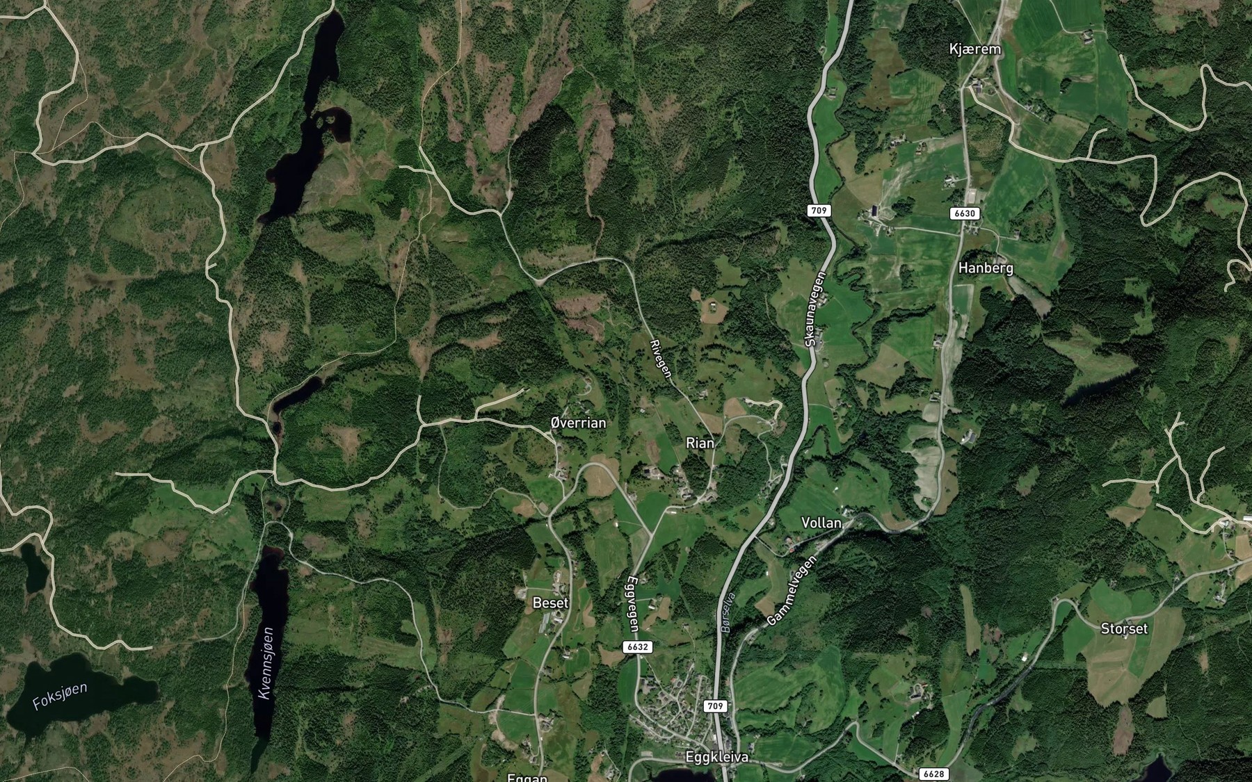 Satellite map of the Sandbekken