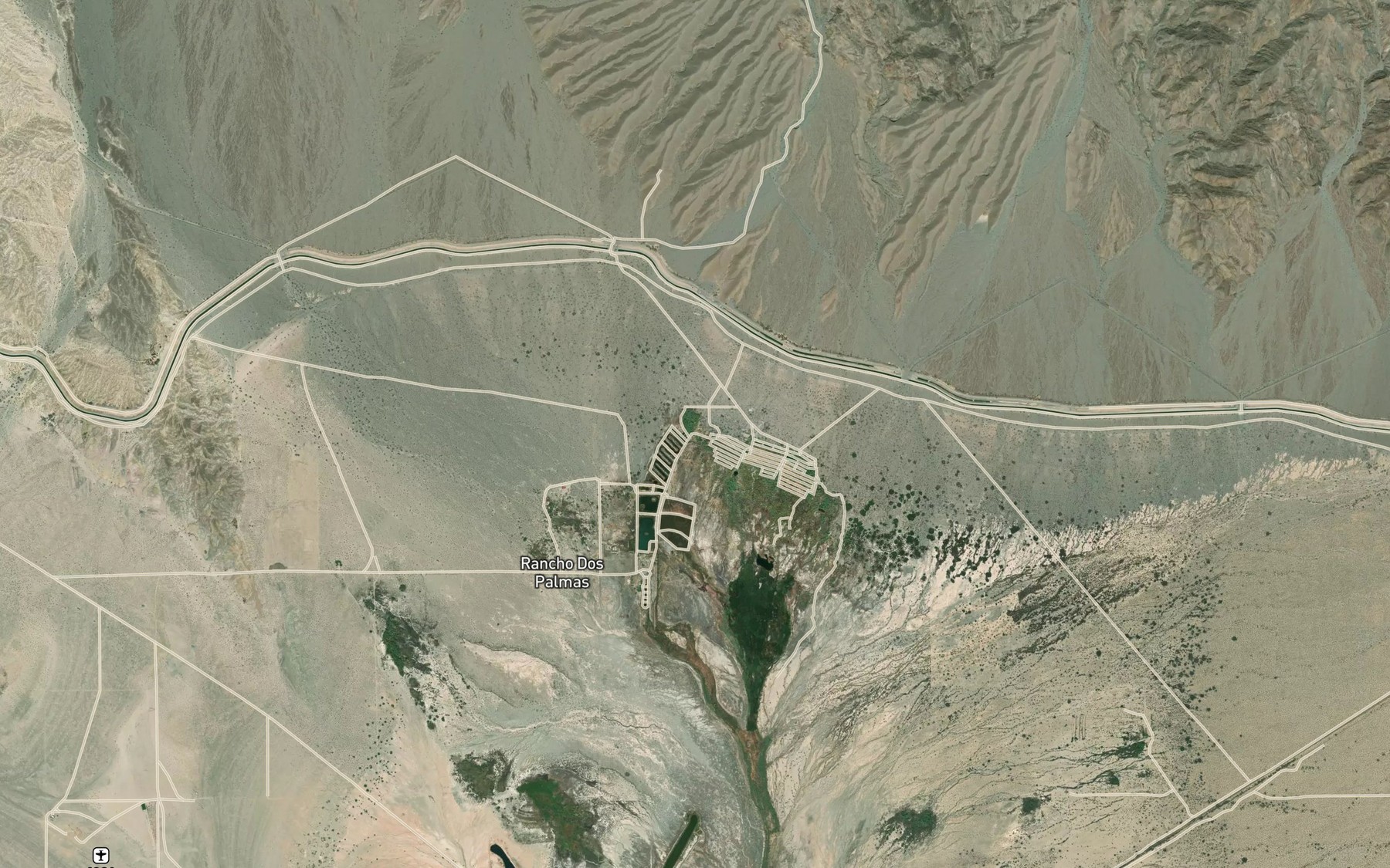 Satellite map of the Dos Palmas Spring