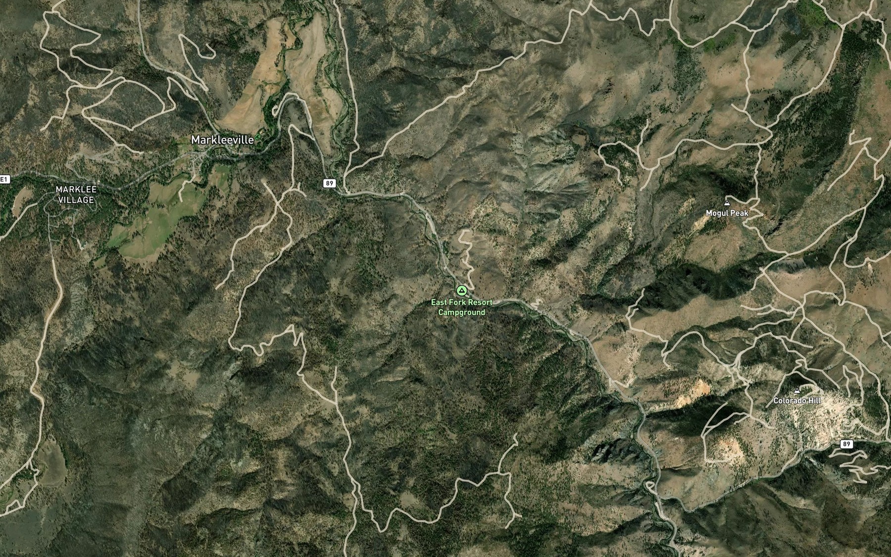 Satellite map of the Poor Boy Creek