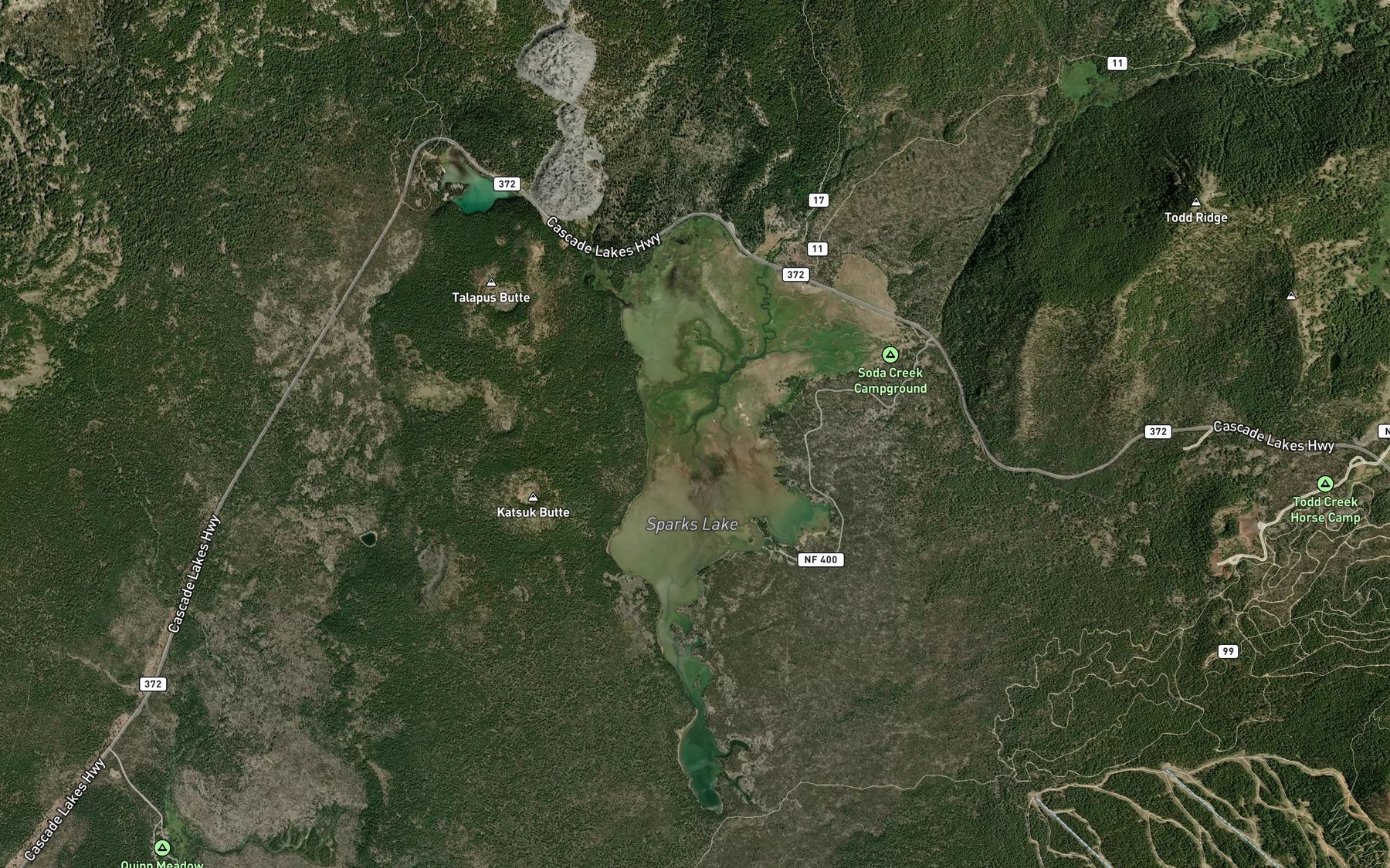 Satellite map of the Fall Creek