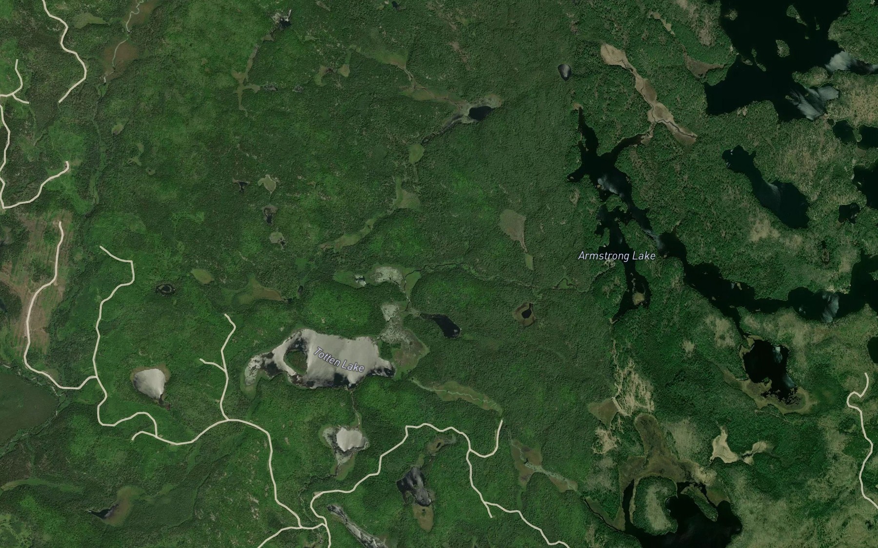 Satellite map of the Totten Creek