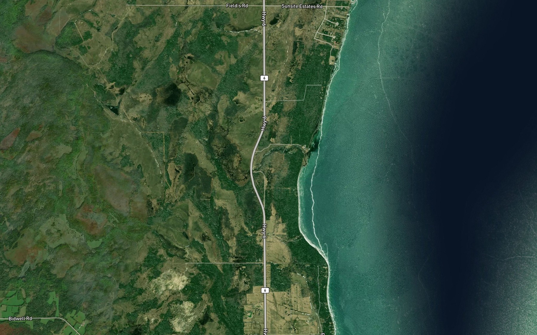 Satellite map of the Francis Brook