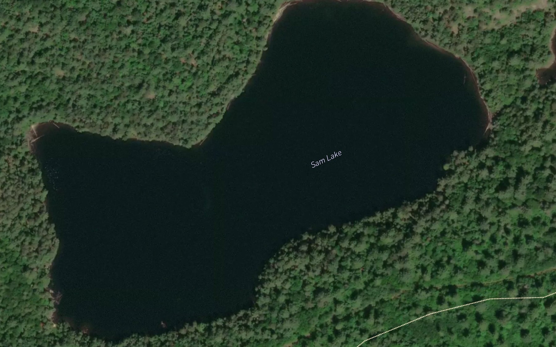 Satellite map of the Sam Lake