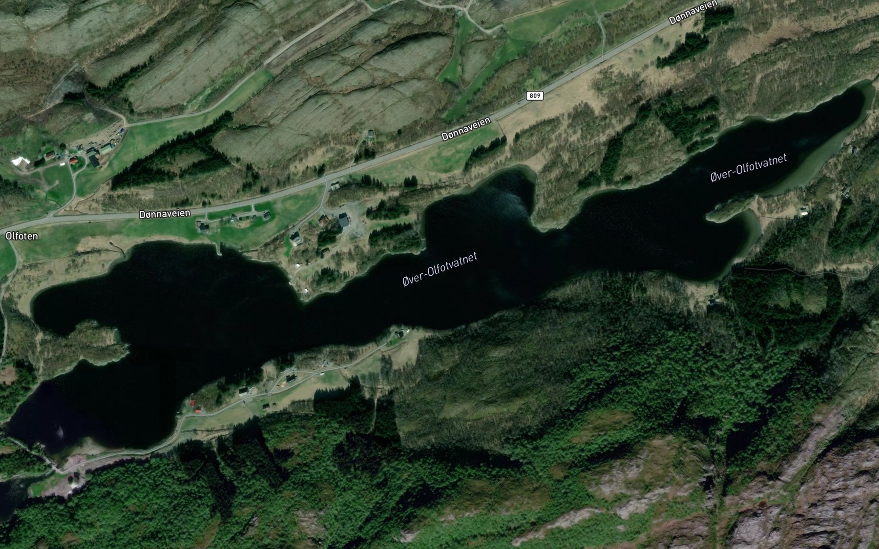Satellite map of the Ovrolfotvatnet