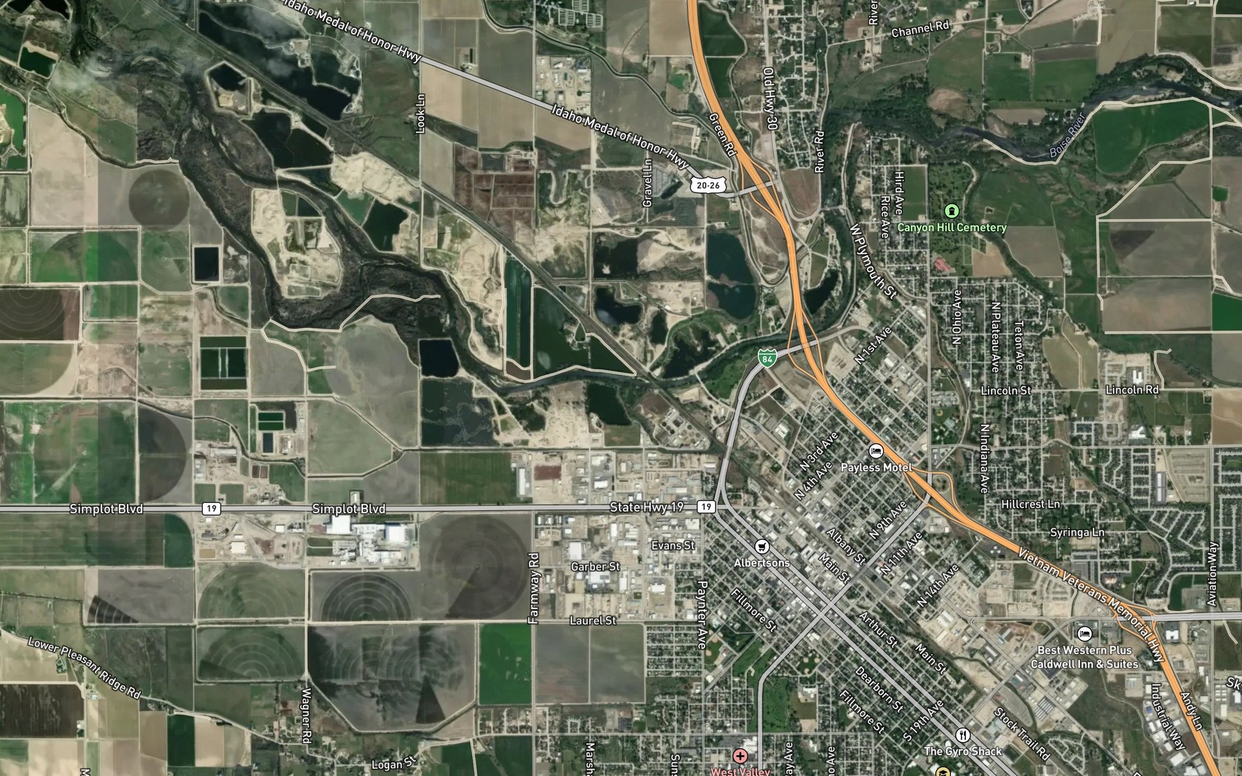 Satellite map of the Indian Creek