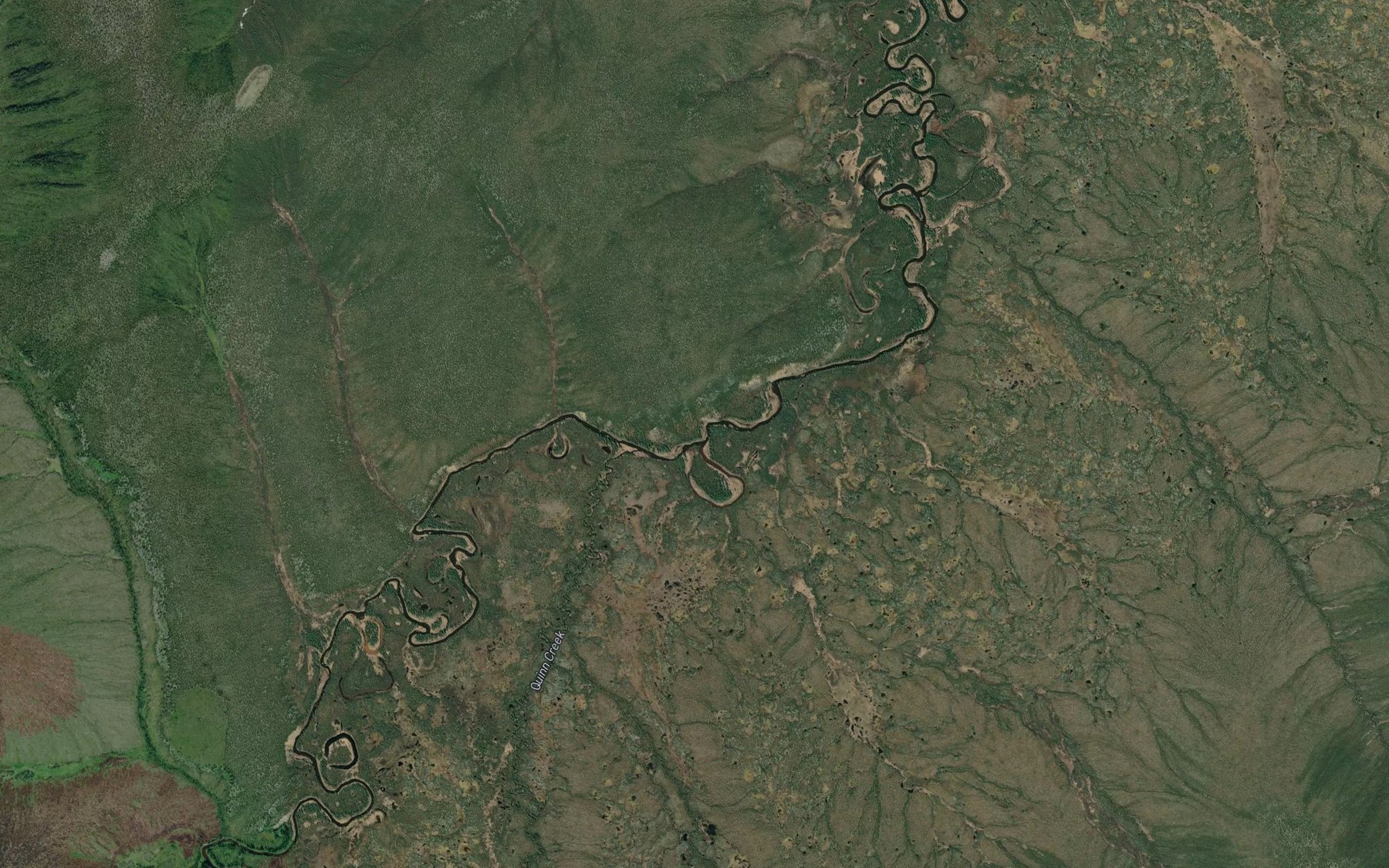 Satellite map of the Quinn Creek