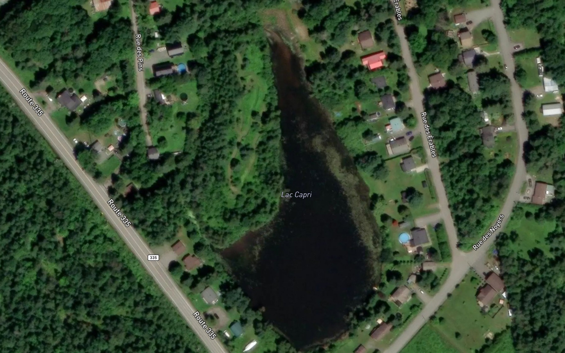 Satellite map of the Lac Capri