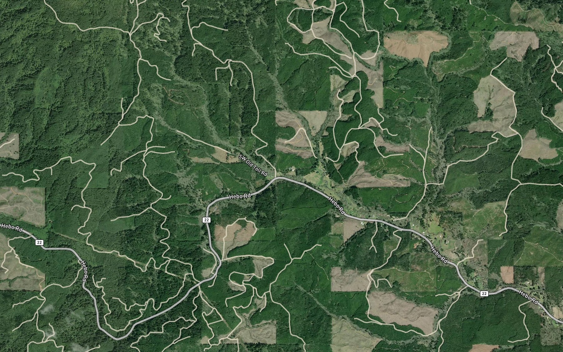 Satellite map of the Hanchet Creek
