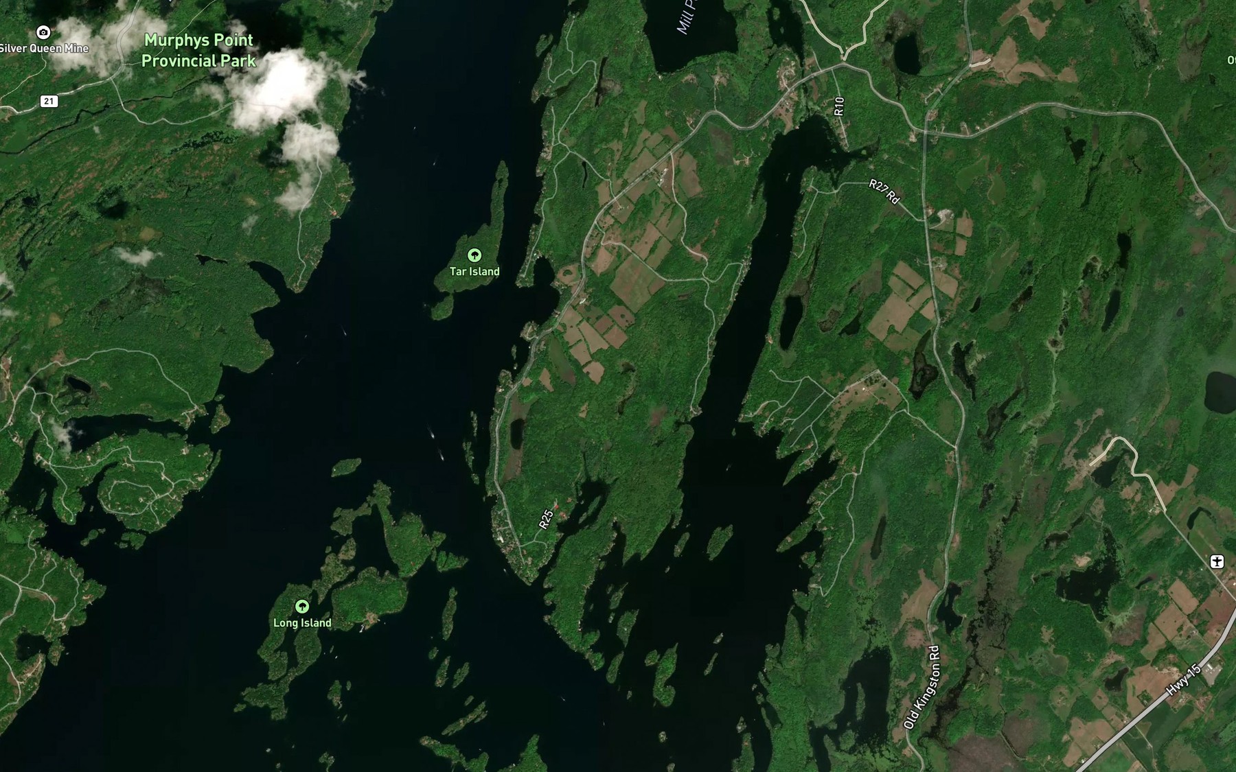 Satellite map of the Minnow Bay