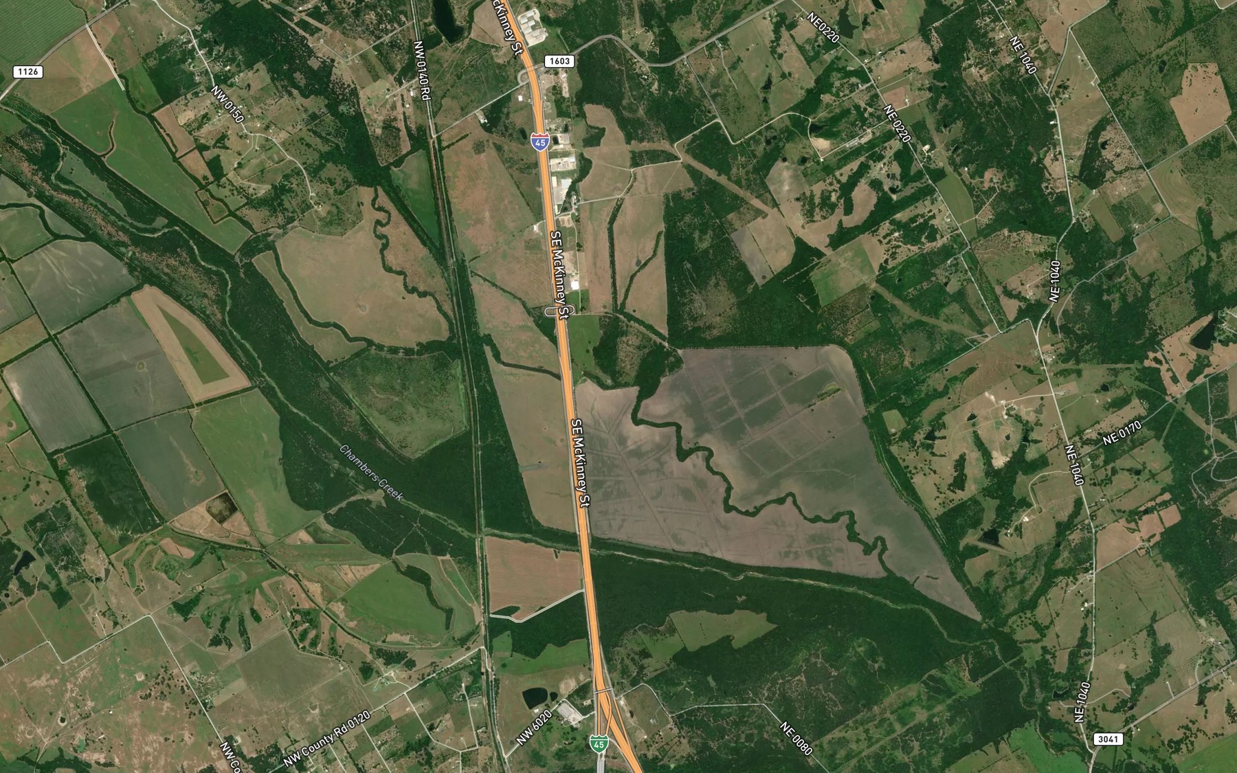 Satellite map of the Rice Branch