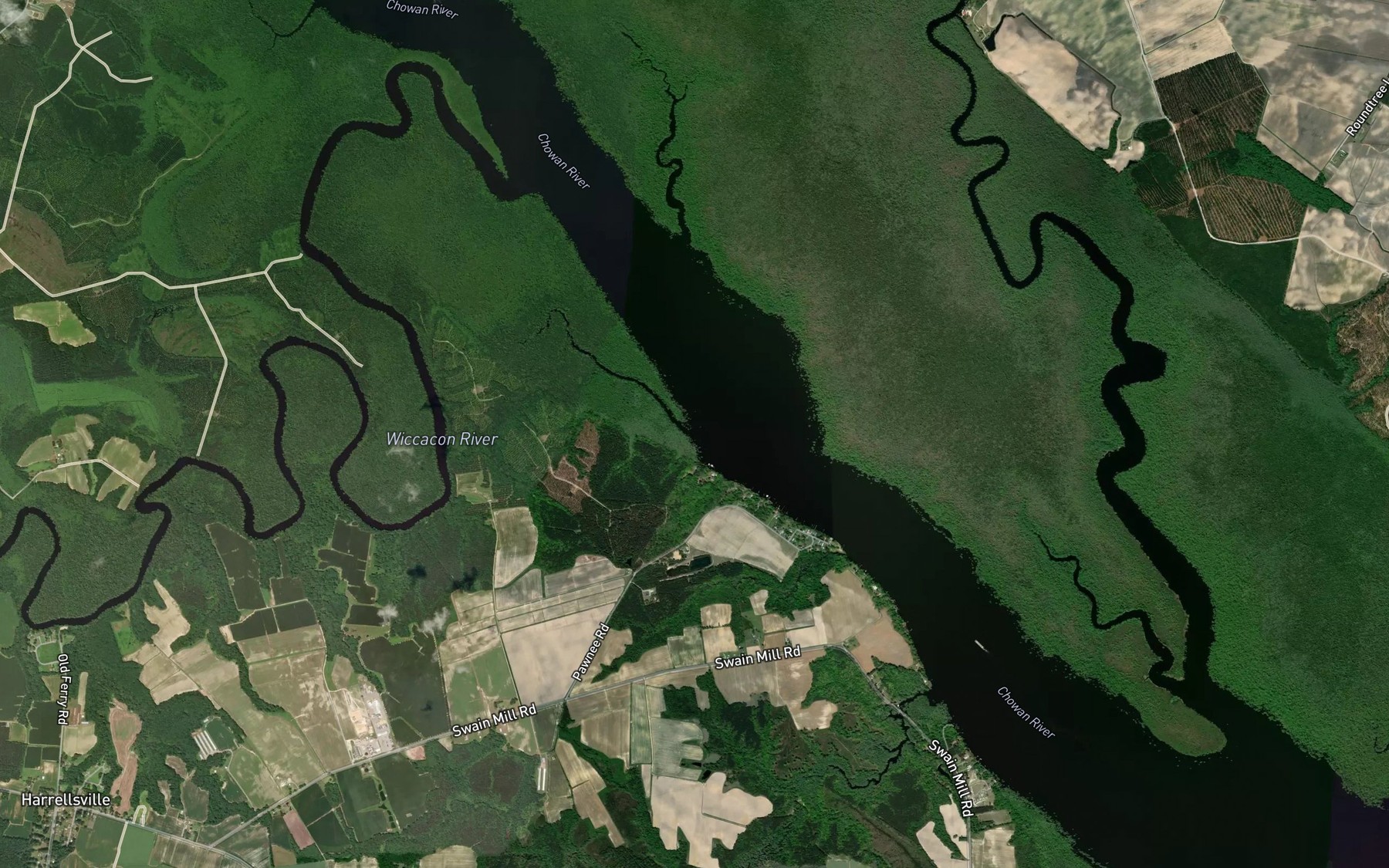 Satellite map of the Goose Creek