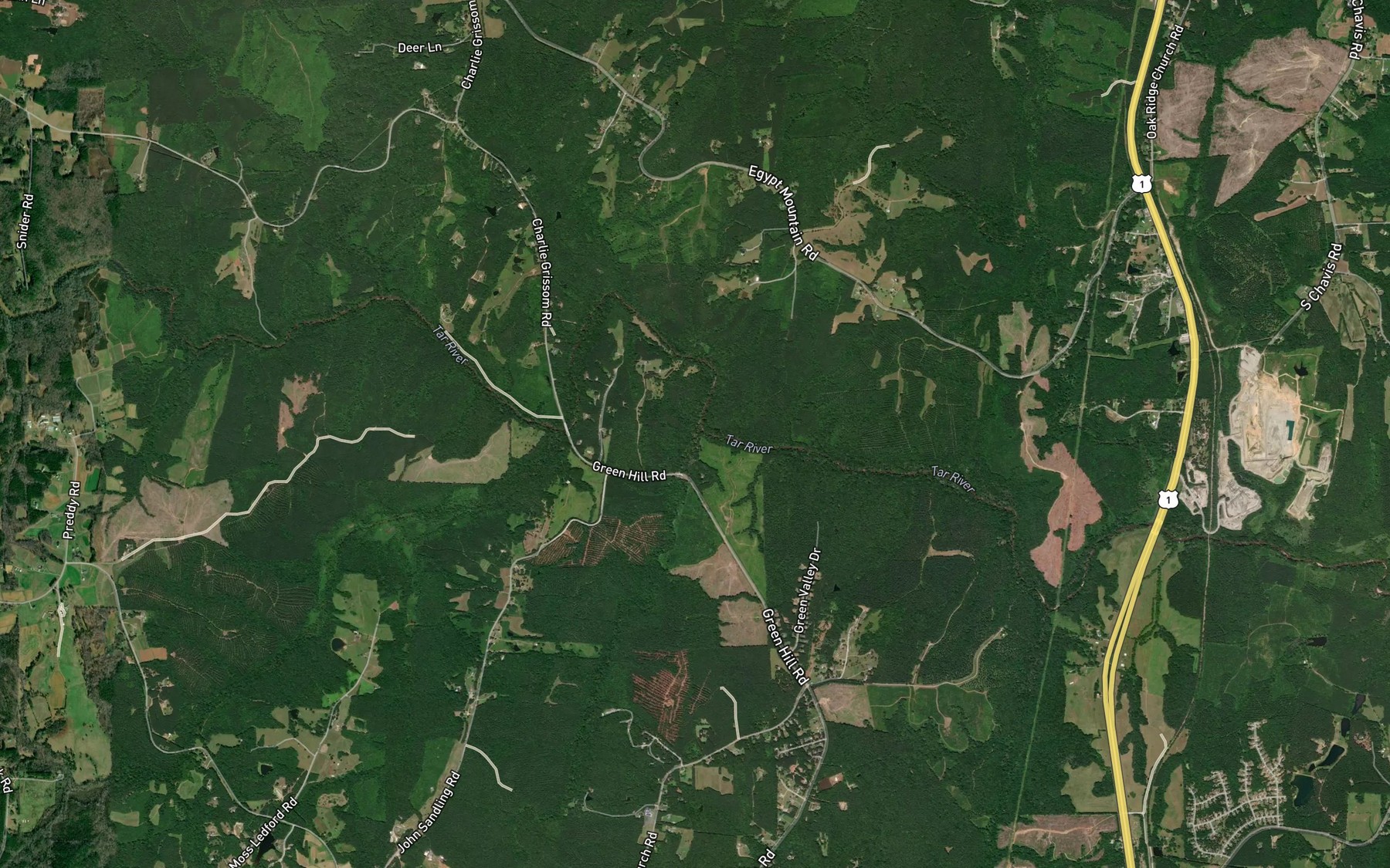 Satellite map of the Middle Creek