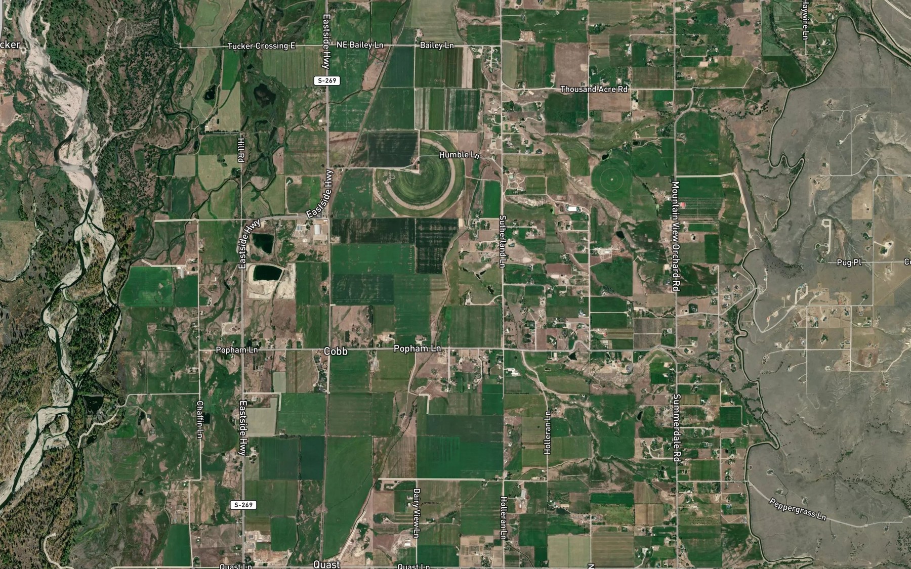 Satellite map of the Dry Creek