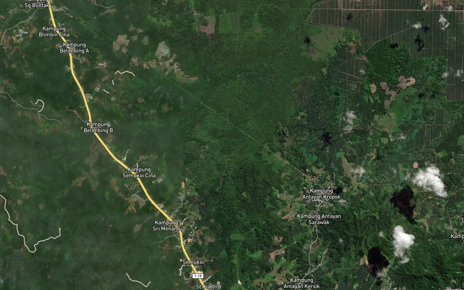 Satellite map of the Sungai Kerait