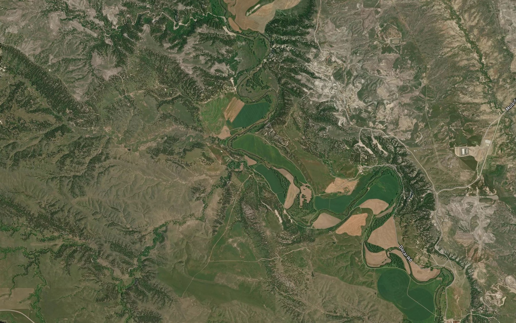 Satellite map of the Horse Creek