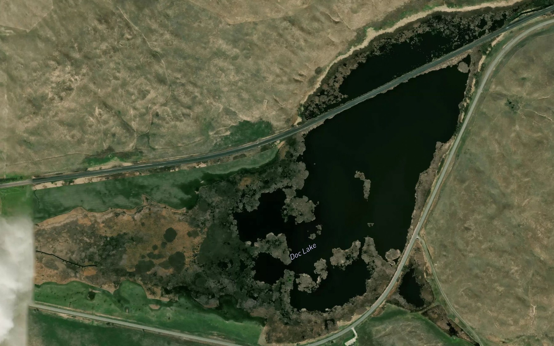 Satellite map of the Doc Lake