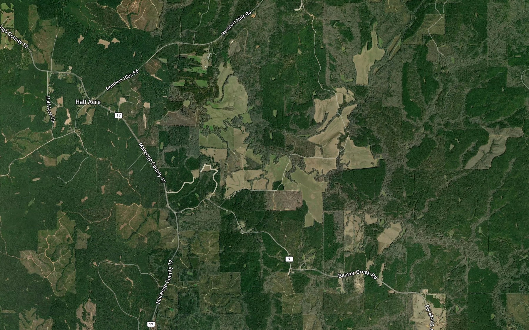 Satellite map of the Beecomb Branch