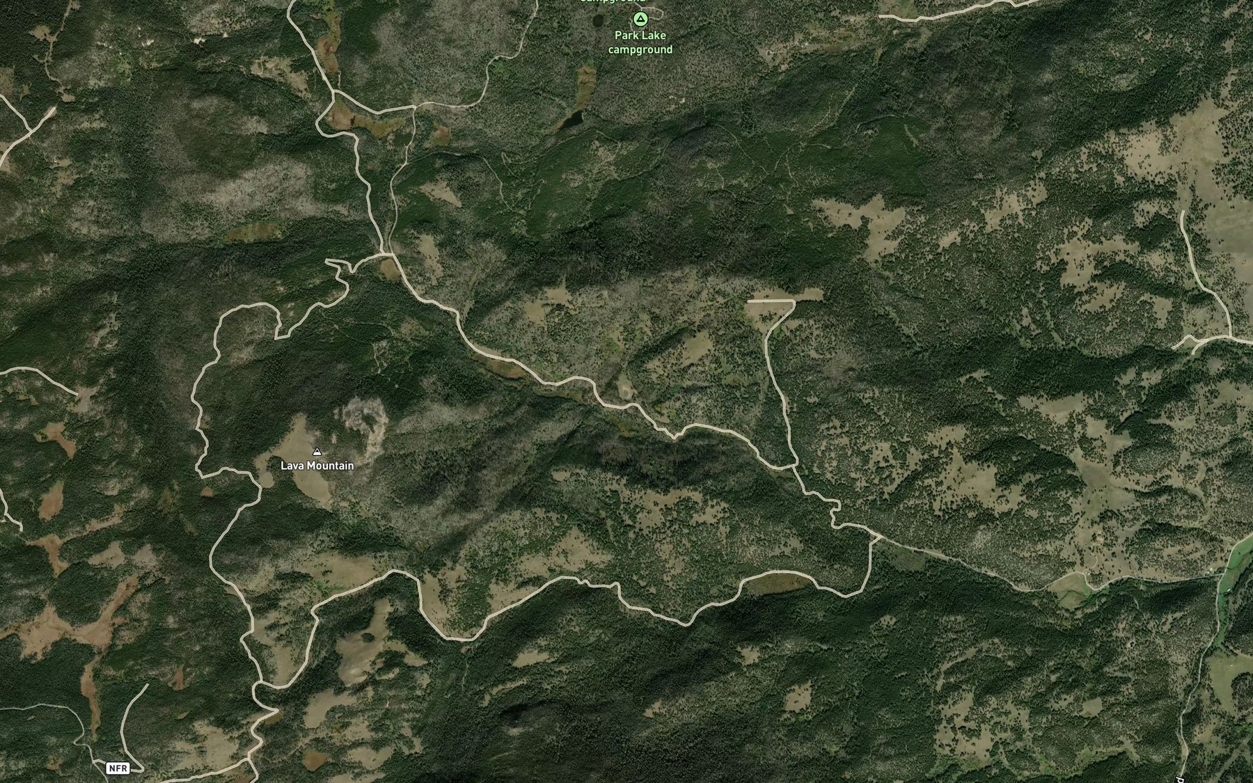 Satellite map of the Quartz Lake