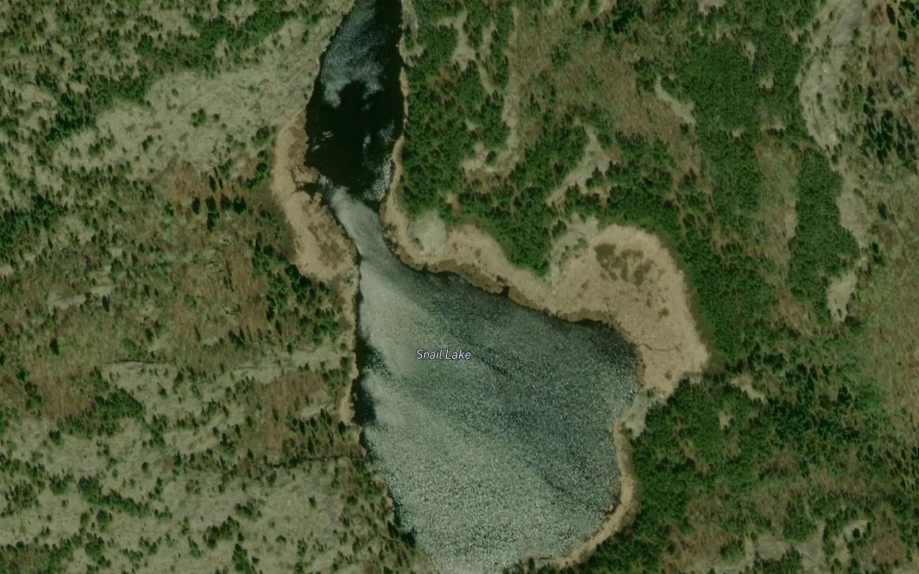 Satellite map of the Snail Lake