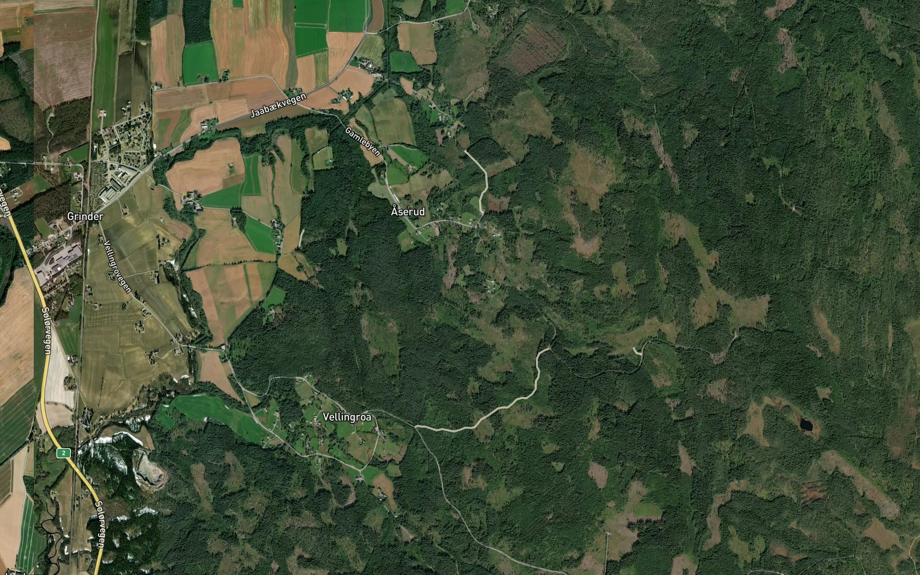 Satellite map of the Aserudbekken