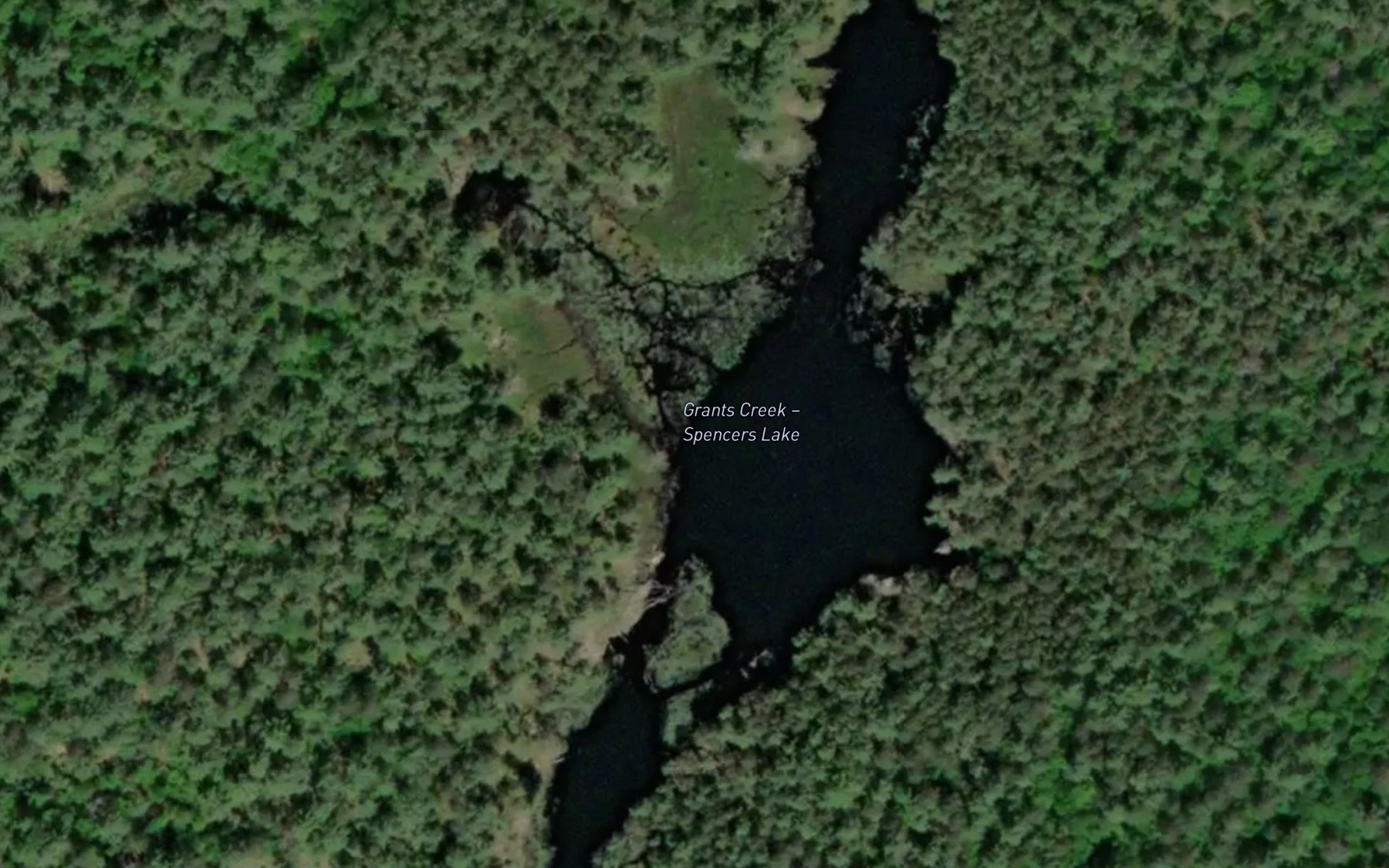 Satellite map of the Spencers Lake